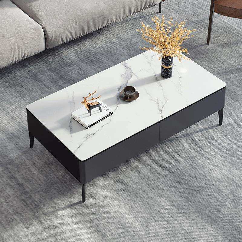 意式圆角玻璃茶几简约现代茶几桌客厅简易家用桌子小户型网红轻奢