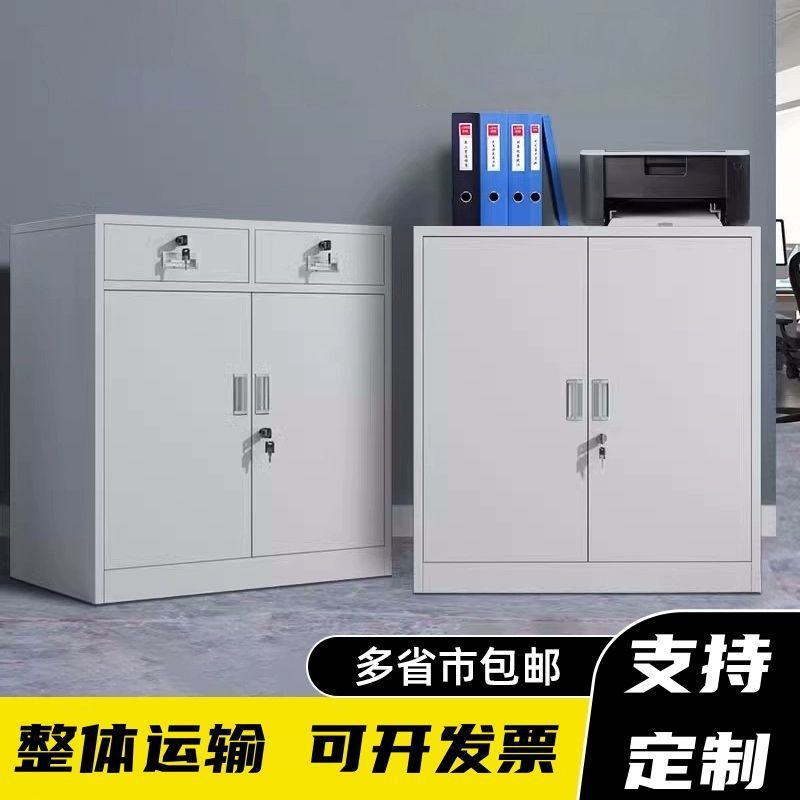 办公铁皮矮柜文件柜阳台小型工具柜宿舍更衣柜带锁抽屉收纳储物柜