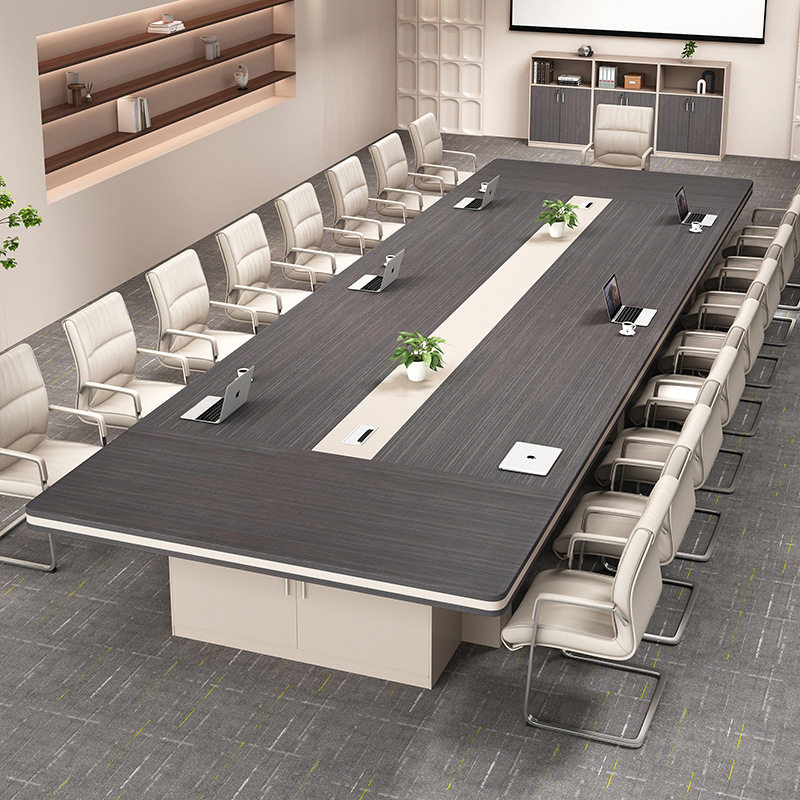 办公家具大型会议桌长桌简约现代办公桌长方形会议室桌椅组合圆角