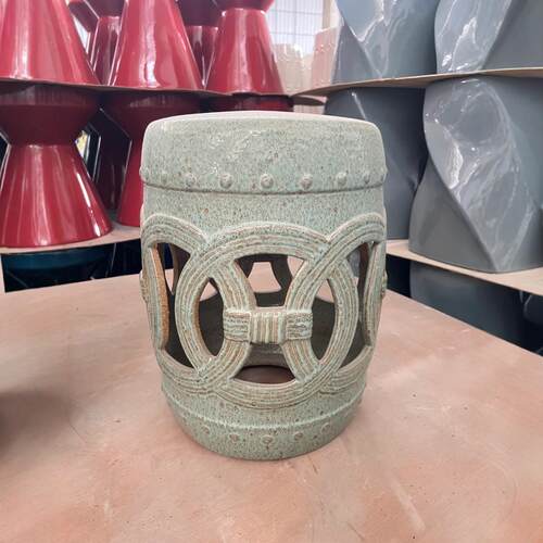 窑变陶瓷凳陶瓷鼓凳瓷凳青花美式欧式新中式圆凳古筝凳换鞋凳坐凳