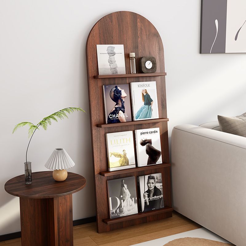 网红ins风中古杂志架落地展示架靠墙书报架报刊架实木多层置物架