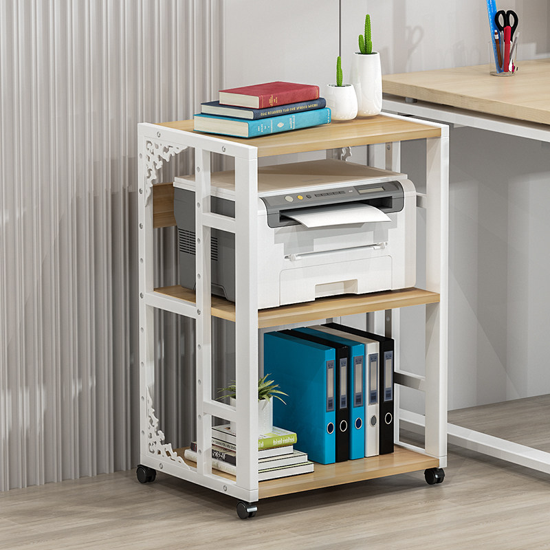 W8打印机置物架可移动调节间距办公室多层收纳台式小电脑主机托架