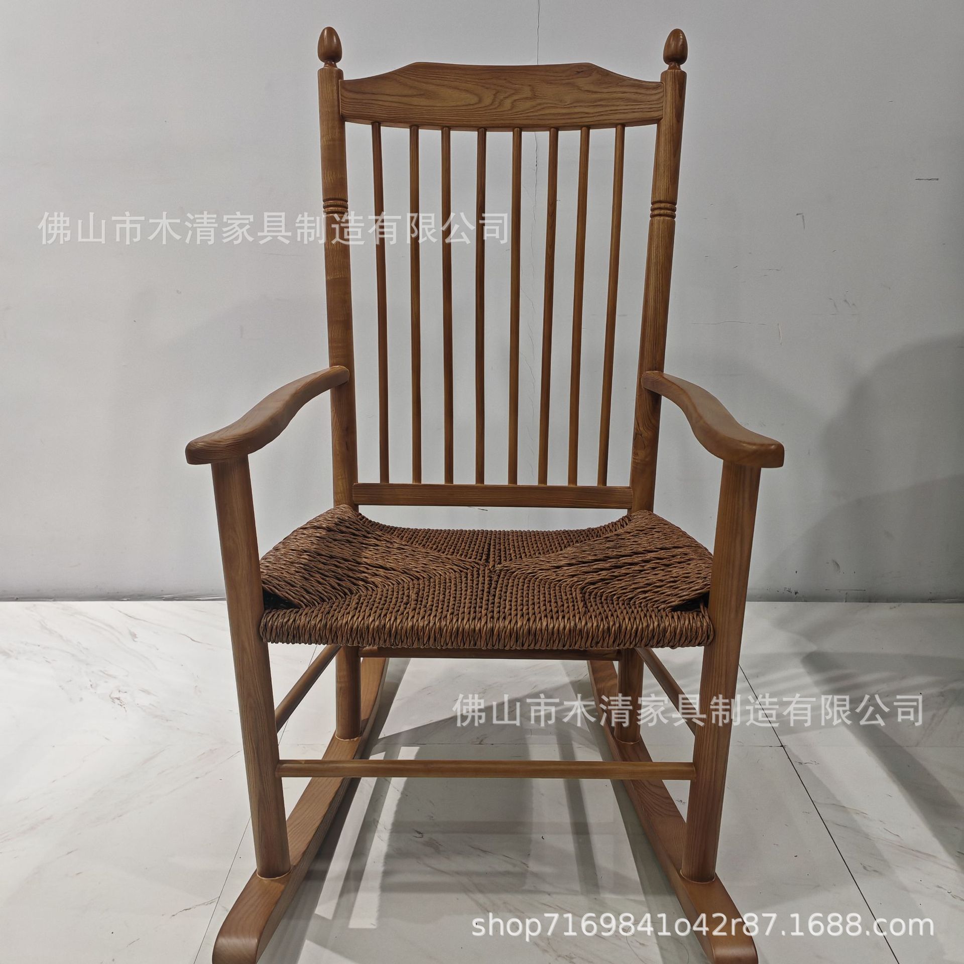 印尼摇椅实木休闲家用阳台马洛夫躺椅藤编懒人复古沙发摇椅子