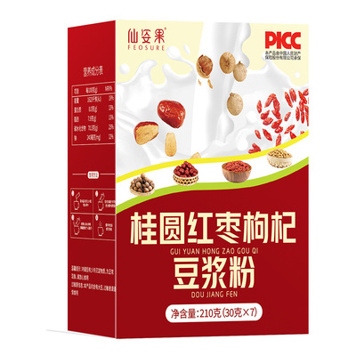 仙姿果 桂圆红枣枸杞豆浆粉营养早餐小袋即食豆奶豆浆营养早餐粉