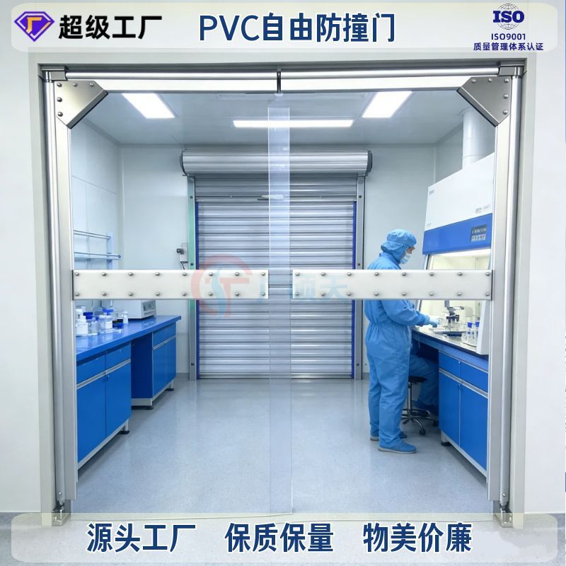 PVC防撞门透明软帘复位缓冲门冷库冷藏食品车间平开防撞自由门