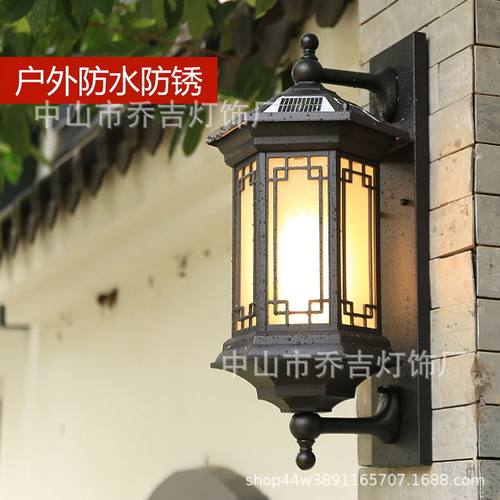 户外壁灯防水新中式外墙方形创意灯具楼梯大门过道阳台室外庭院灯