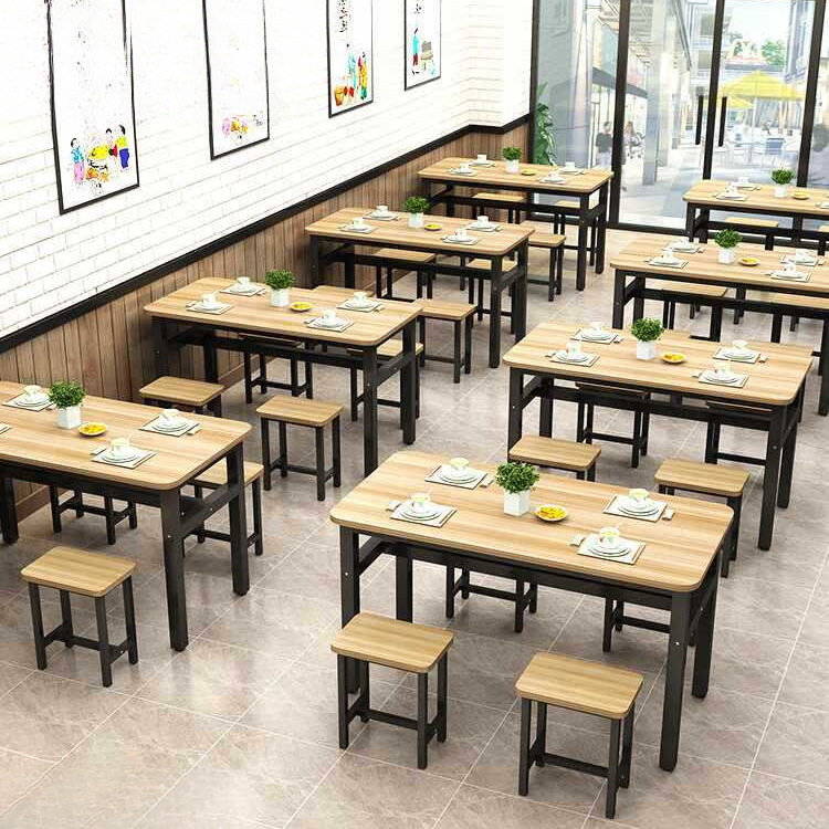 现代简约长方形餐桌椅商用家用