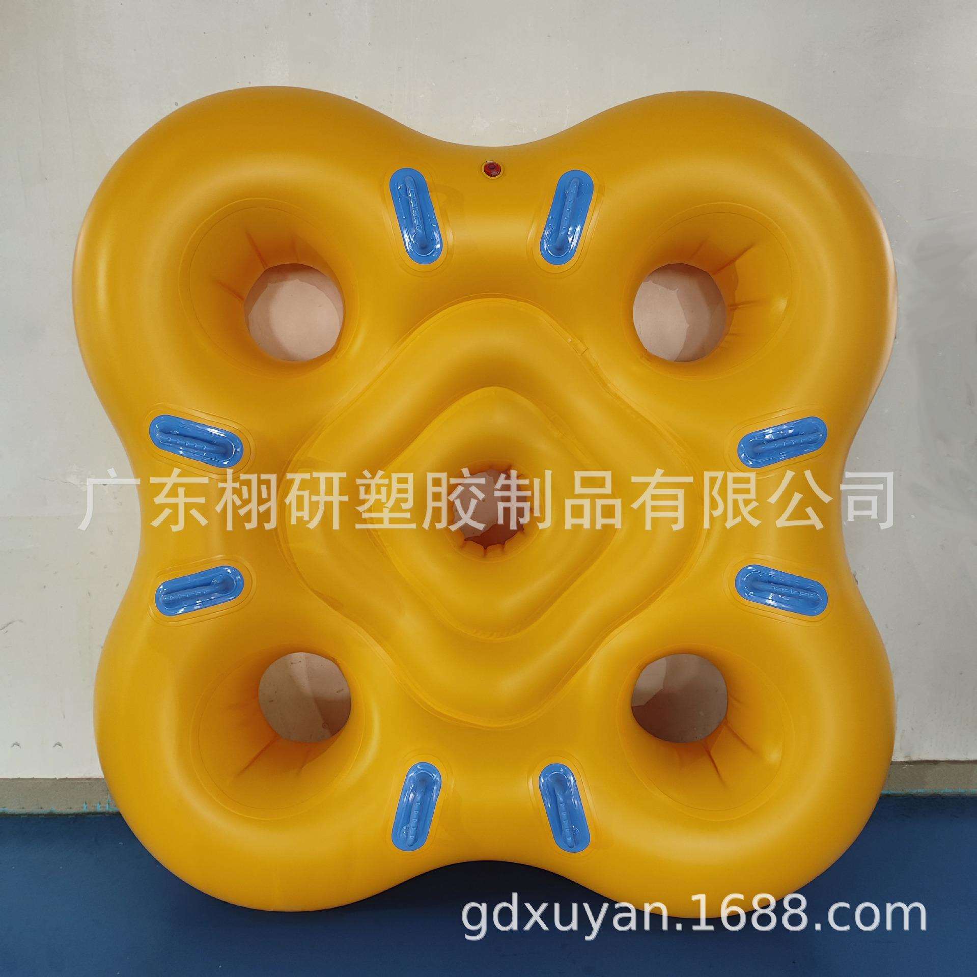现货大喇叭四人皮筏充气滑水圈水上乐园专用滑具充气筏子皮划艇