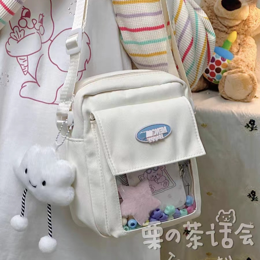 日系透明吧唧痛包谷子斜挎小包少女百搭ins手机包休闲单肩女包包