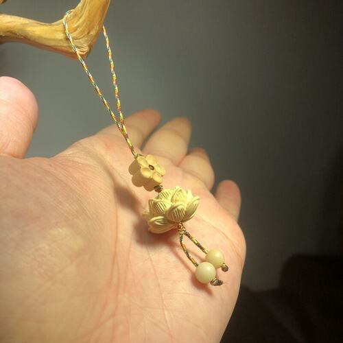 爆款莲花楼周边挂件桃木莲花手工diy古风好运连利安包挂手机链