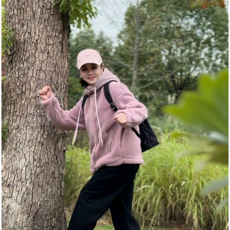 华人杰新款冬季连帽厚款港风短外套加厚羊羔绒宽松保暖女士外套,女装/女士精品,短外套,淘宝优惠券,粉丝福利购,淘宝优惠卷