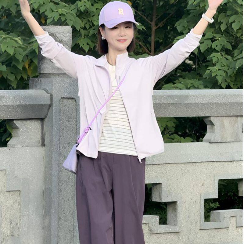 华人杰新款夏天轻薄中年妈妈气质薄款开衫外套夏季透气速干衣夹克