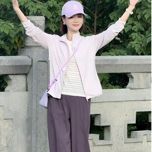 华人杰新款夏天轻薄中年妈妈气质薄款开衫外套夏季透气速干衣夹克