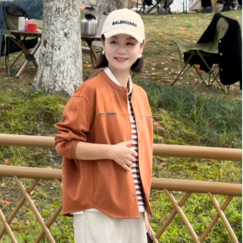 华人杰新款春外套女百搭洋气高级女款休闲拼接棒球服立领上衣