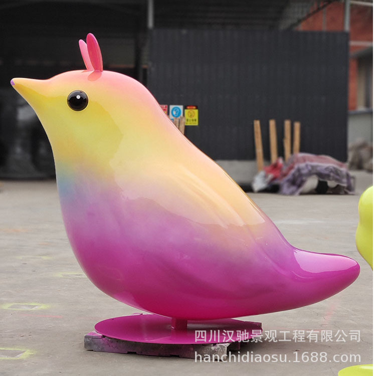 户外仿真玻璃钢动物 仿真动物小鸟 玻璃钢动物小鸟 彩绘动物小鸟