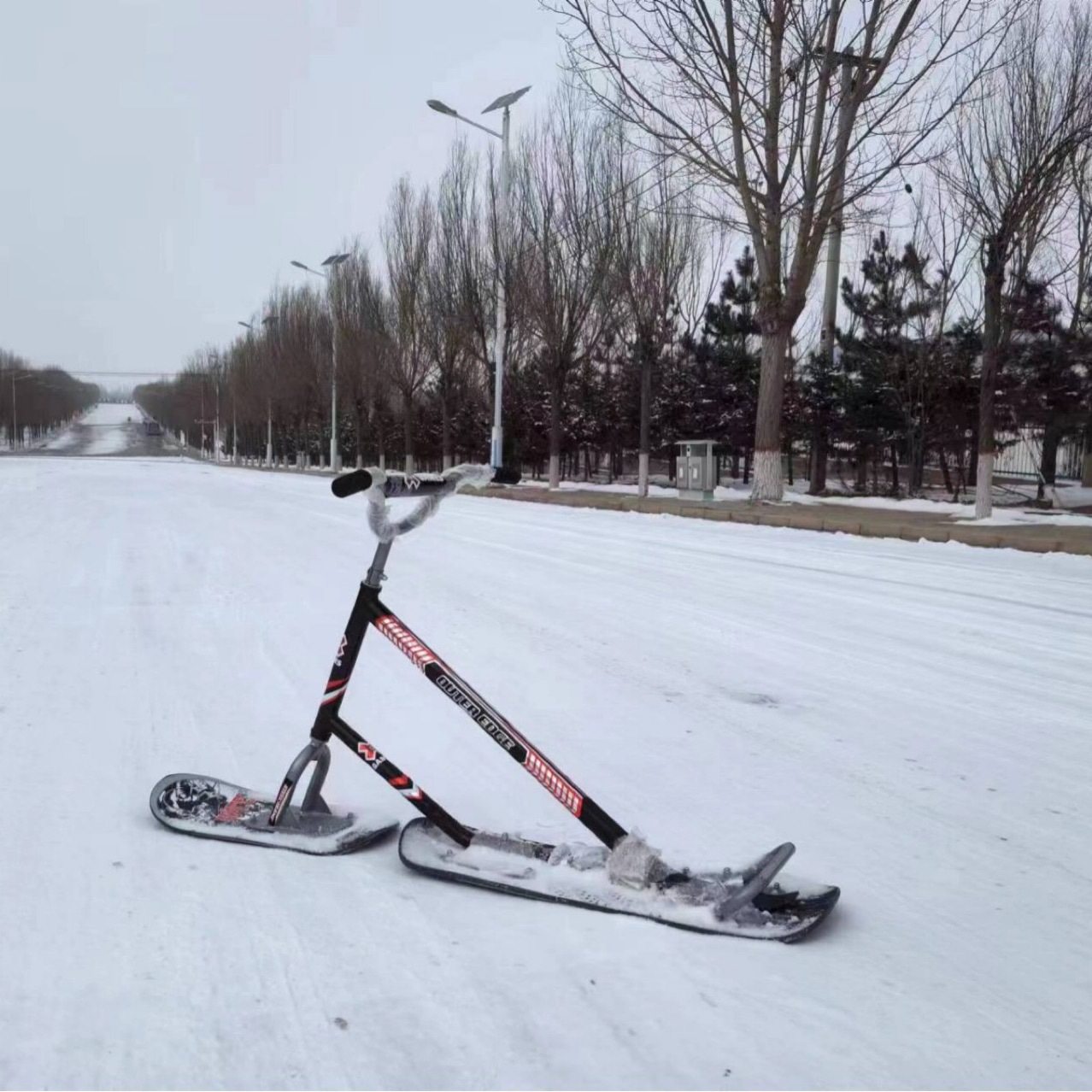 成人滑雪车 加厚雪撬滑雪板 加厚铝制滑雪车滑雪板