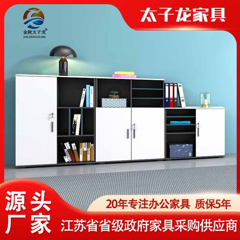 新办公文件柜 办公室书柜落地柜储物档案柜简约现代木质办公家具