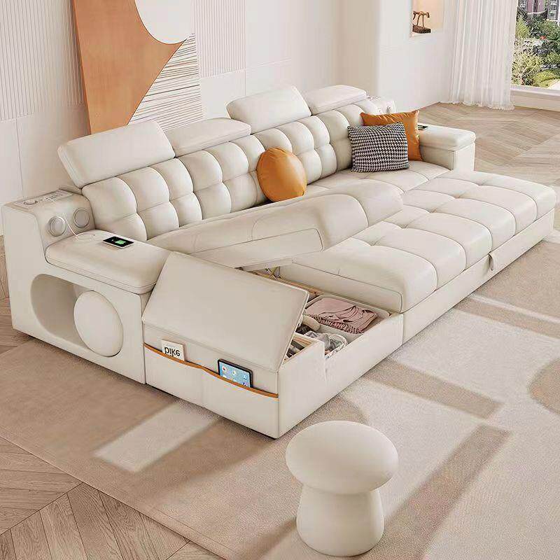 奶油风沙发床折叠两用猫爪皮小户型客厅多功能沙发一体网红款