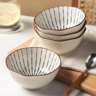 餐日式 新颜吃饭小寸碗 522415套英碗陶红米饭家用瓷网高值具款 个性