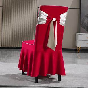 空气层直背酒店椅子套罩餐厅餐椅餐桌宴会婚庆高端定制蝴蝶结