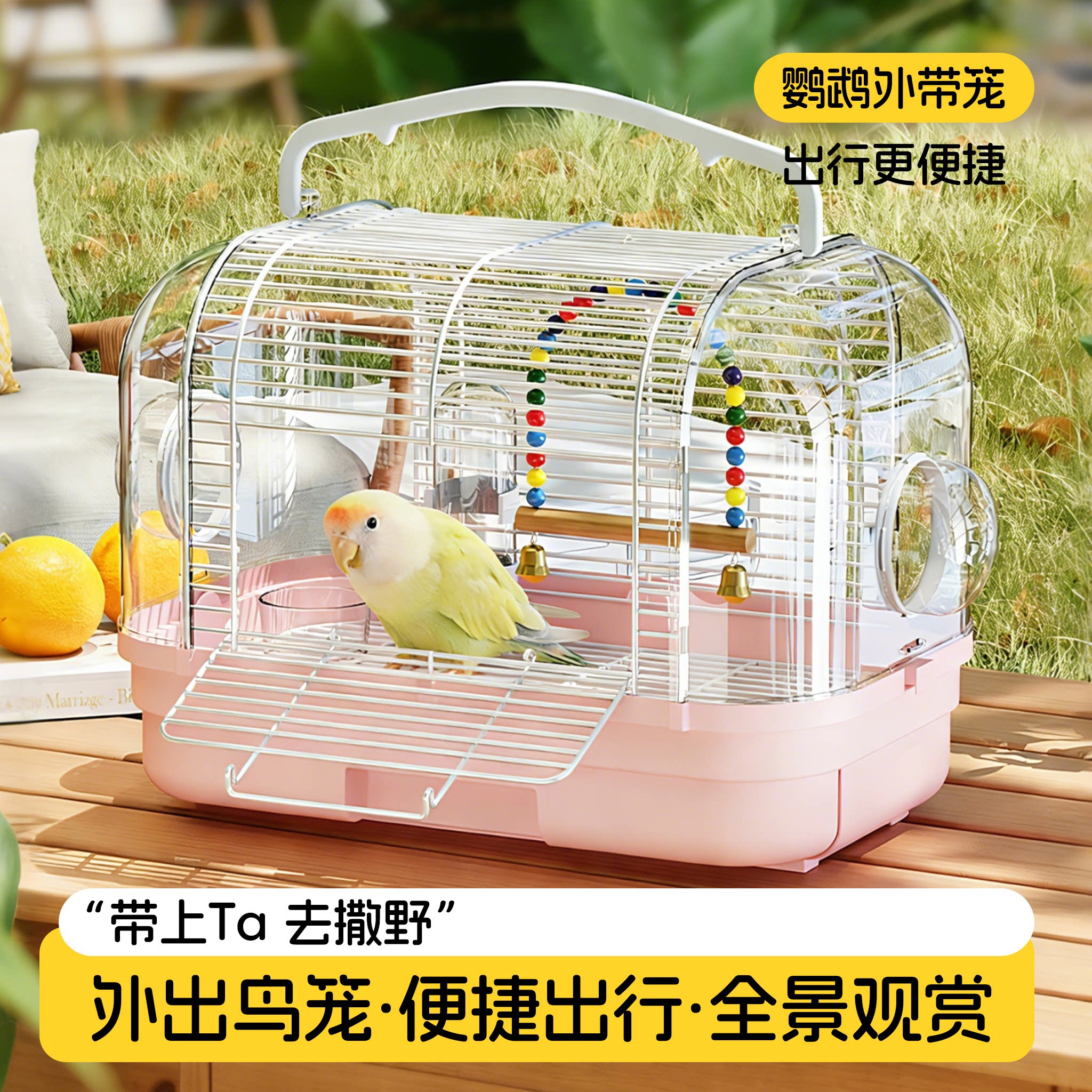 鹦鹉外出笼便携外带鸟笼子玄凤虎皮小太阳专用大号新型冬季外出包
