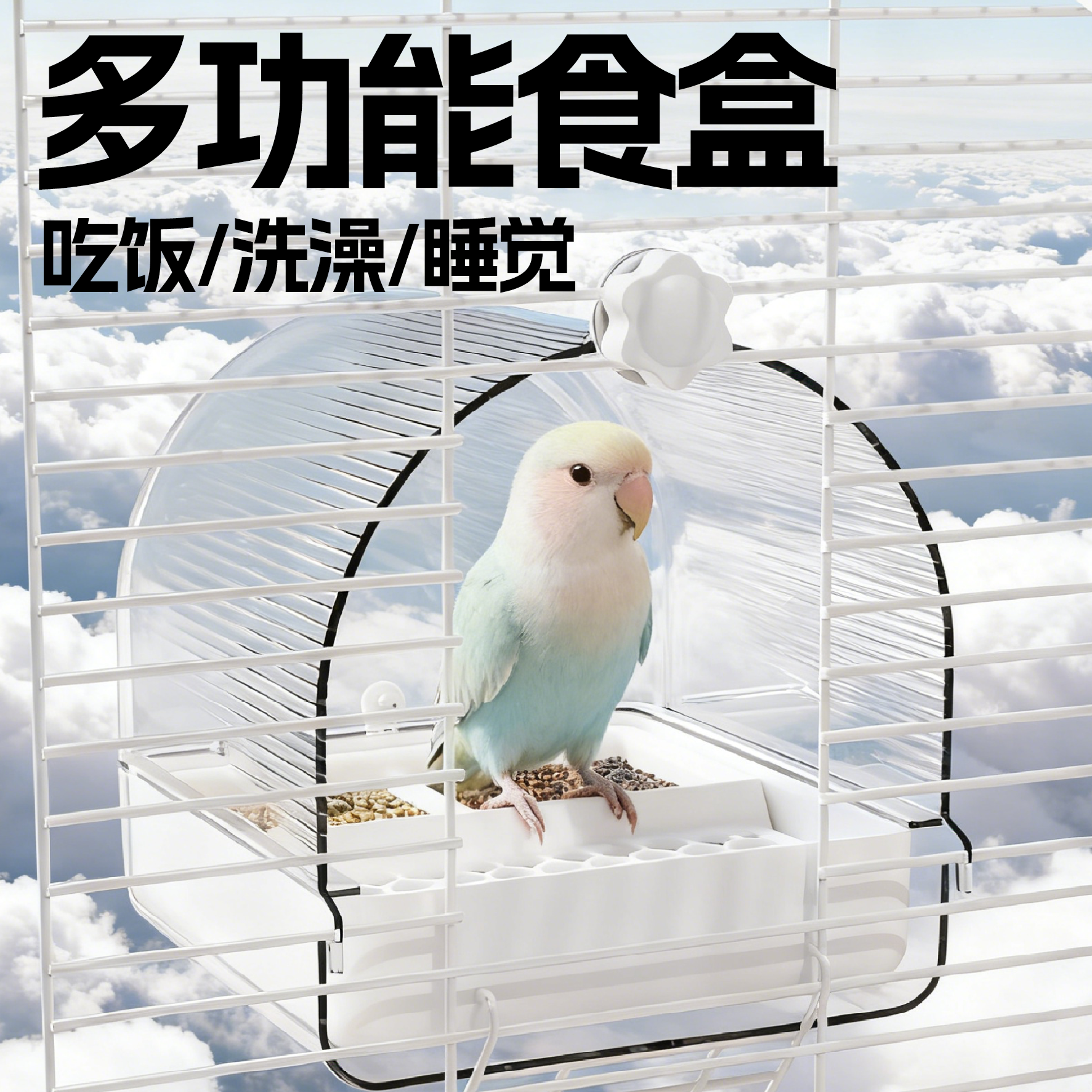 鹦鹉食盒新型防洒溅鸟笼配件大全