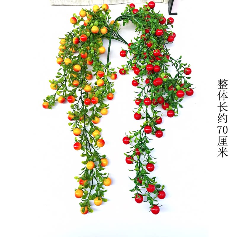 仿真塑料仿真花发财假花墙壁藤条壁挂吊篮客厅墙上摆设植物装饰品