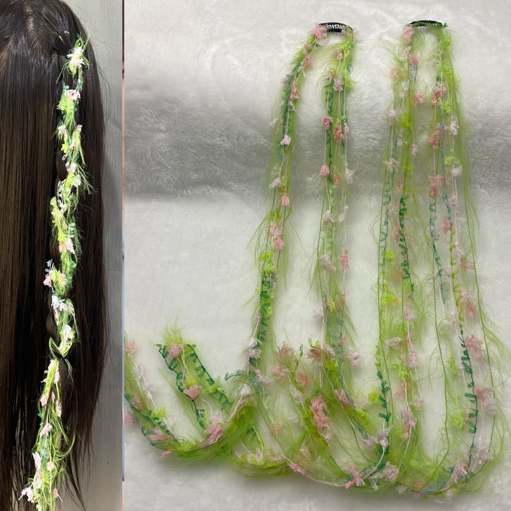 买一送一编发彩绳脏辫发绳 ins 粉花炫酷编发带女头饰发饰神器