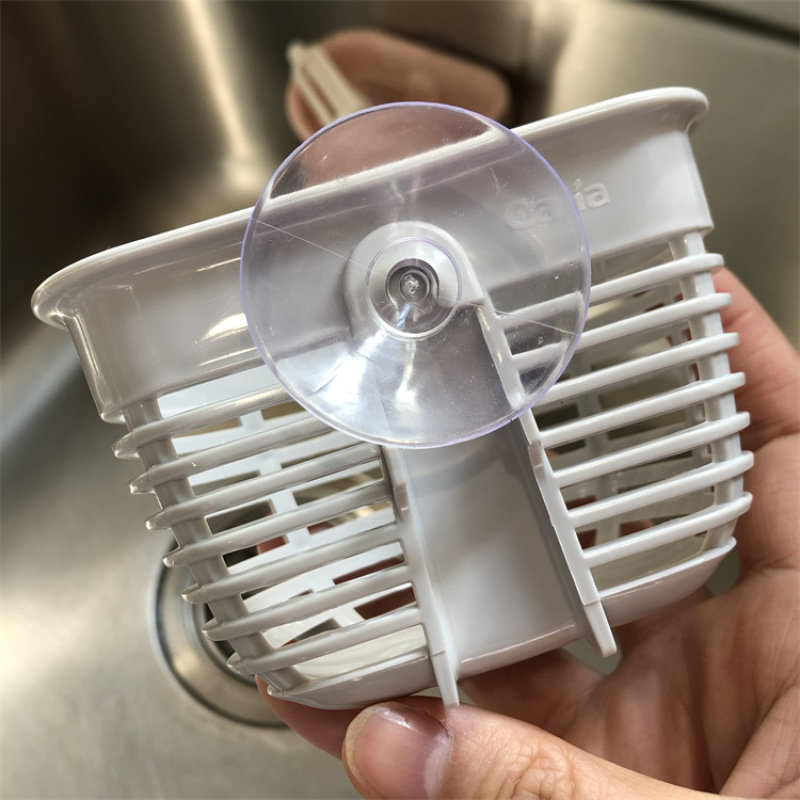 迷你特小吸盘收纳篮海绵沥水挂篮洗碗刷钢丝球水槽边免打孔挂架