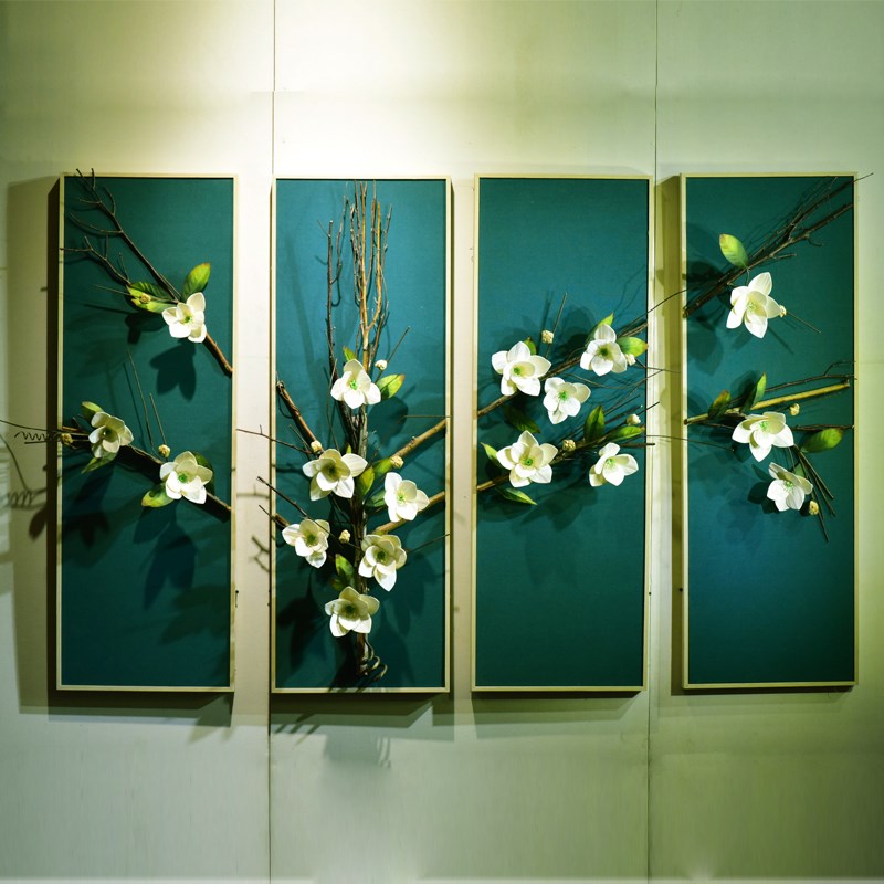 客厅装饰画沙发背景墙3d立体创意墙饰壁挂新中式S花卉格调温馨大图片