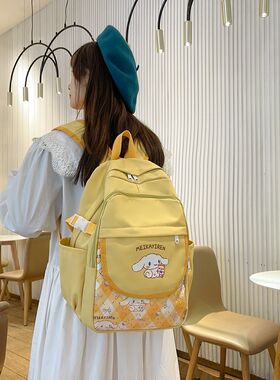 韩版背包书包女中学o生初中生小学生可爱卡通小动物大学生手提