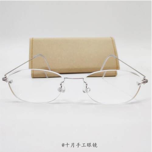 10月手工眼镜 无框眼镜 平光近视男女眼镜架 个性文艺复古眼镜