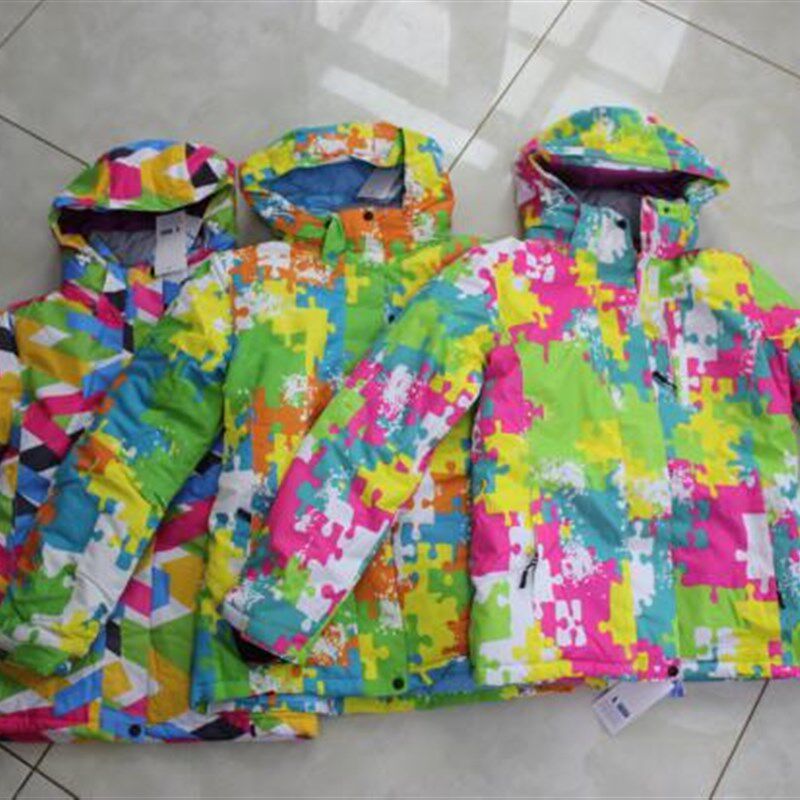 中长款花色滑雪衣滑雪服女款滑雪冲锋衣服防水防风冬季户外防寒服