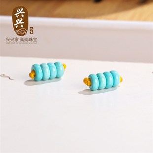 兴兴家 原矿天然绿松石隔片配珠 高瓷湖北N十堰绿松垫片隔珠配饰