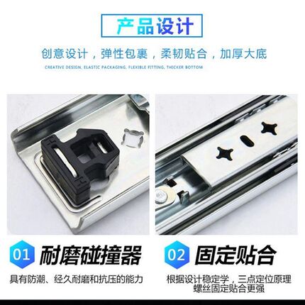 53宽重型滑轨三节带锁滑道加厚加G长承重房车自锁工业导轨厂家