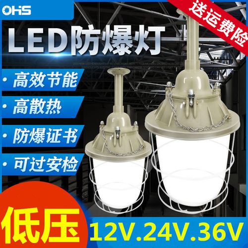 LED防爆灯低压36V24V12V车间厂房灯照明仓库工厂加油站消防灯罩
