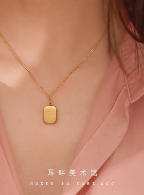 B方形百搭项链轻奢小众设计感2020年新款女精致百搭爆款复古吊坠