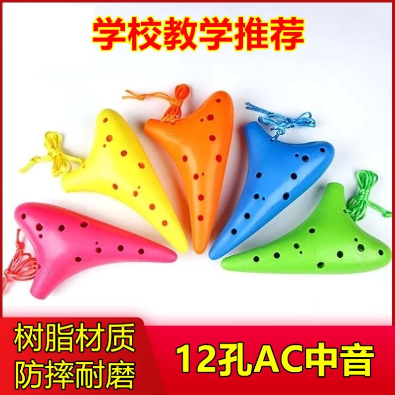 初中生十二孔陶笛小学生音乐课笛子初学者专用12孔树脂塑料ac调