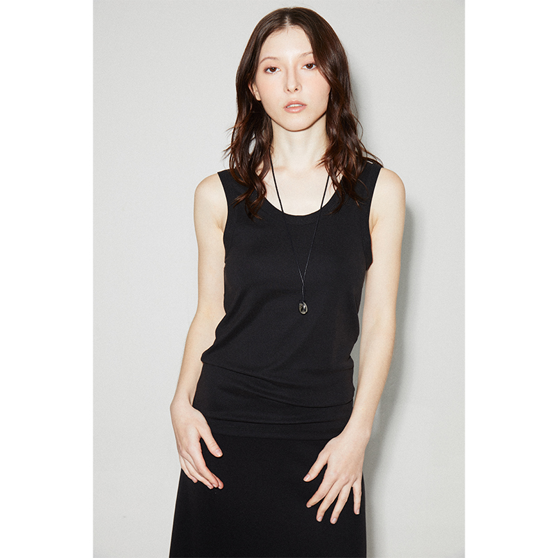 ROLLINGAGE 2025夏季莫代尔休闲针织背心立体圆领T恤/半身裙套装