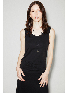 ROLLINGAGE 2025夏季莫代尔休闲针织背心立体圆领T恤/半身裙套装