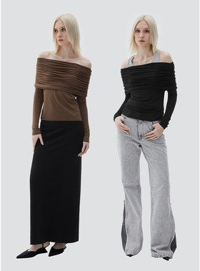 ROLLINGAGE 24春夏新品两穿长袖针织女设计感时髦百搭弹力打底衫