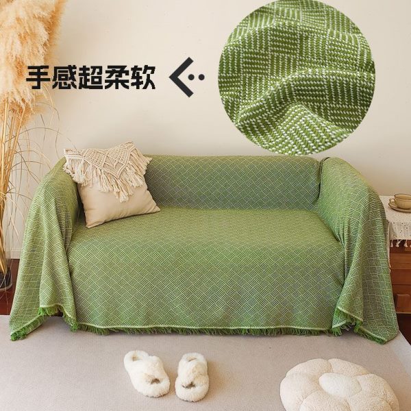 席全盖整张棉麻布沙发巾可机洗一四季通用布套罩防猫抓仿夏季纹垫