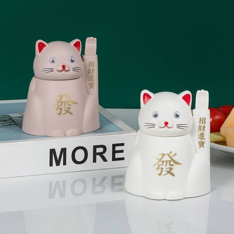 招财猫牙签盒抖音家用卡通牙签筒客厅创意牙签瓶网红个性可爱摆件