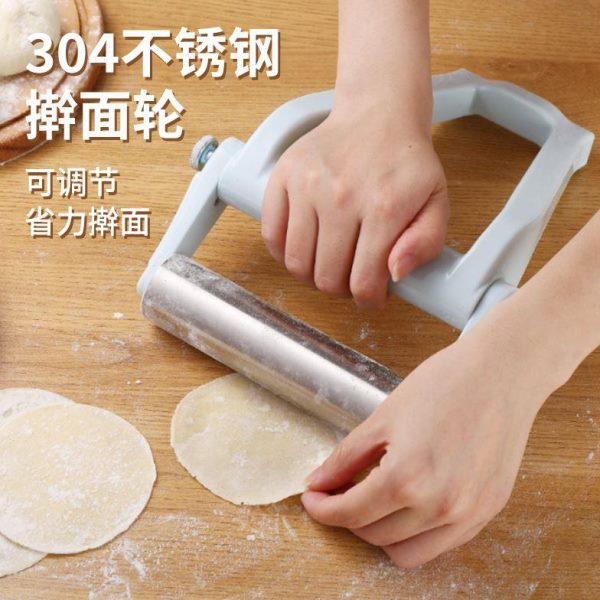 面沾皮走新省力饺子擀面杖家用棍不锈钢型食品级锤棒赶神器高端不
