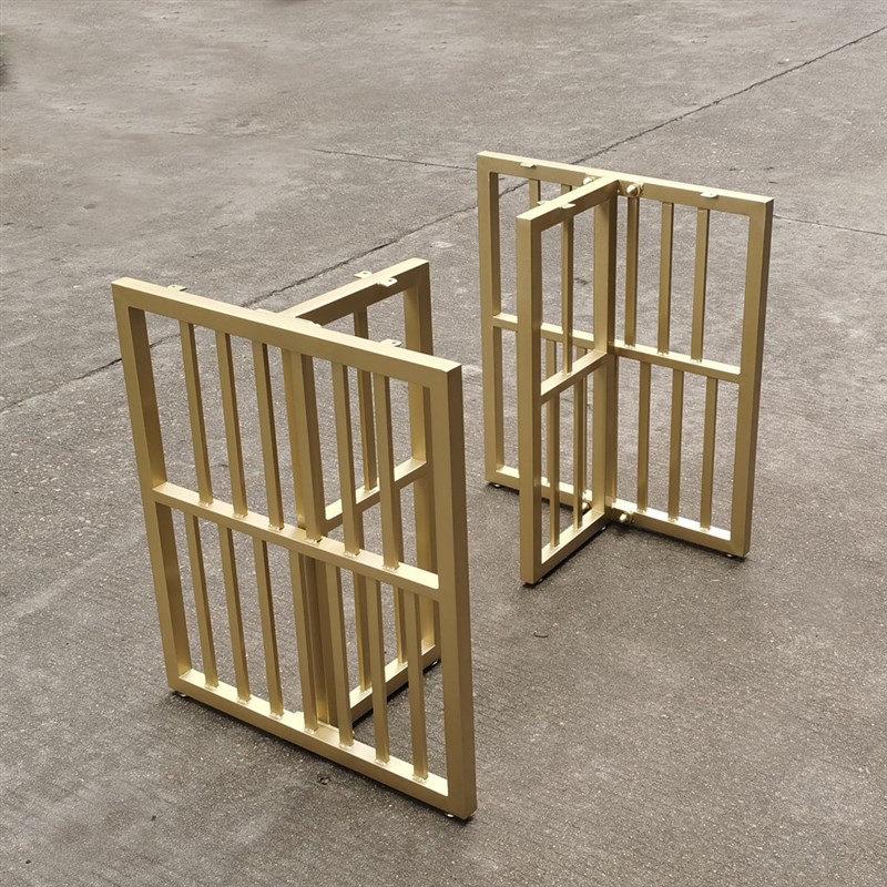 铁艺桌脚办公桌腿大板岩板桌脚茶几桌子桌脚支架黑色框架金属烤漆