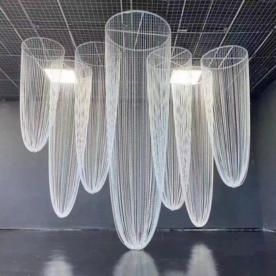 铁艺兰舟圆环压克力水晶韩式珠帘欧式酒店婚礼堂悬吊式天花板珠炼