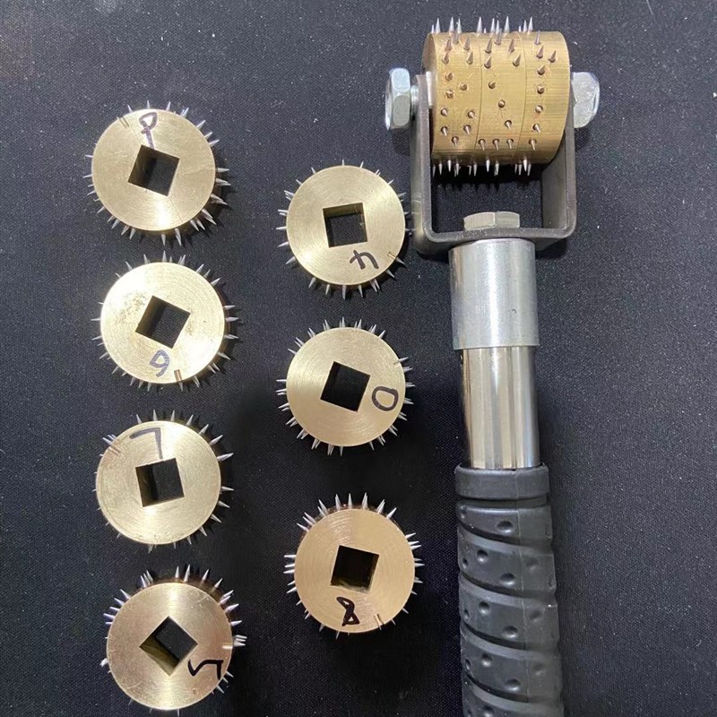 无需印油可更换字母数字汉字组合滚章针刺防串货针刺滚筒章