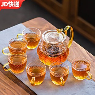 耐热透明功夫茶杯家用泡花茶壶带过滤内胆加厚 瓷牌茗玻璃茶具套装