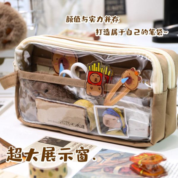 透明笔袋颜值初日系高简约文具盒高中学生新款铅笔盒大容量
