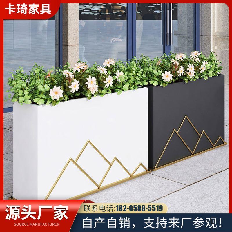 长方形户外铁艺花箱组合庭院售楼部花坛景观咖啡厅室外种植花槽